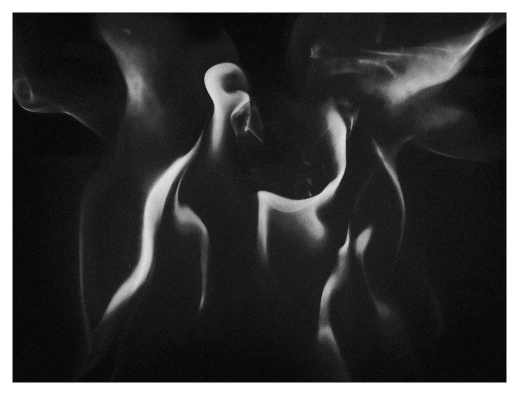 Whimsical flames in black and white